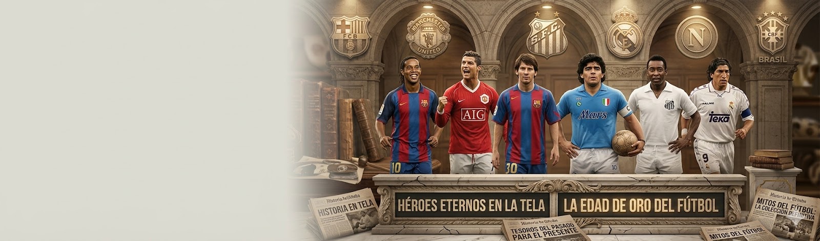 Venta de camisetas retro de fútbol de clubes del mundo y de los más famosos futbolistas.