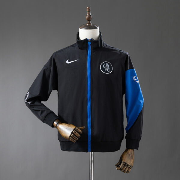 Camiseta Chelsea FC 2024/25 Cortaviento Entrenamiento - detalle cuello y cremallera azul