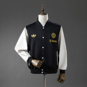 Camiseta Manchester United 2023/24 Chaqueta Adidas Originals Negra - detalle cuello