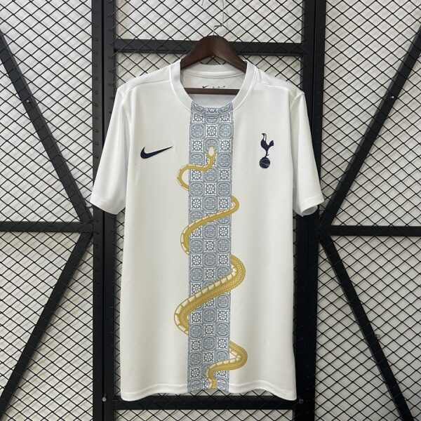 Camiseta Tottenham Hotspur 2024/25 Pre-Partido Edición Especial - detalle del cuello y logo Nike