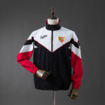 Camiseta Sevilla FC 1986 Retro Cortaviento — detalle cremallera