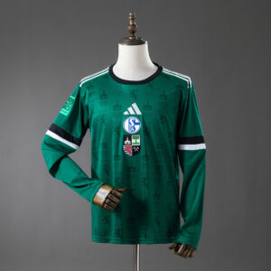 Camiseta FC Schalke 04 2021/22 Especial Manga Larga - detalle logo Adidas y las tres rayas