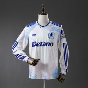 Camiseta Aston Villa 1992/93 Retro Visita Manga Larga - vista frontal