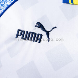 Camiseta Parma 1995 Retro Local - detalle sponsor Parmalat y patrón tejido