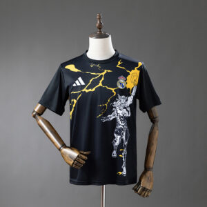 Camiseta Real Madrid 2022/23 Pre-Partido — detalle patrón amarillo