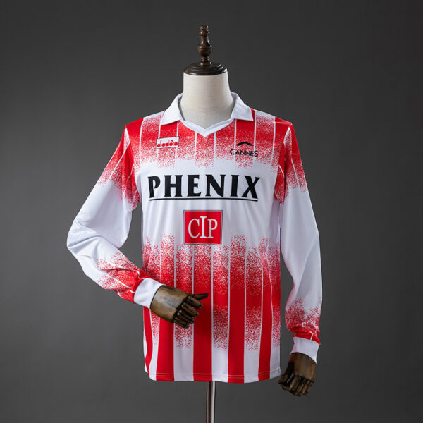 Camiseta AS Cannes 1991 Retro Local Manga Larga - detalle sponsor PHENIX