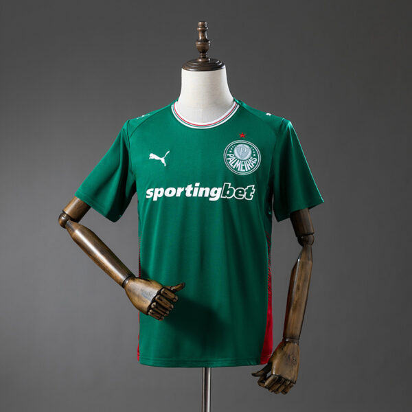 Camiseta Palmeiras 2024/25 Local — detalle cuello tricolor