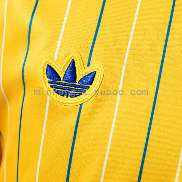 Camiseta Leeds United 1988/89 Retro Visita - detalle cuello y rayas