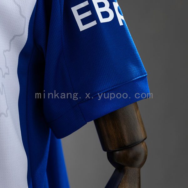 Camiseta Deportivo Alavés 2020/21 Local — detalle patrón sublimado en franjas