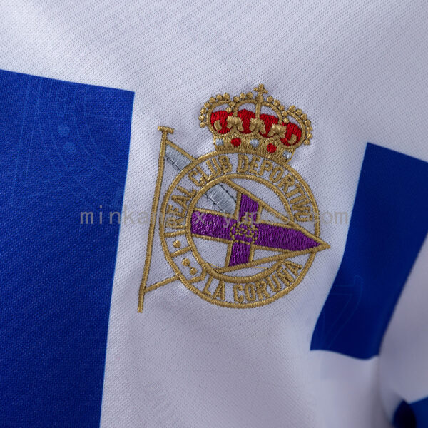 Camiseta Deportivo La Coruna 2000 Retro Local — detalle cuello