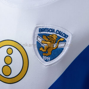 Camiseta Brescia 2003 Retro Local Manga Larga - detalle del patrocinador Banca Lombarda