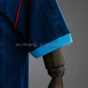 Camiseta Aston Villa 1995/96 Retro Local - detalle del cuello y logo Reebok