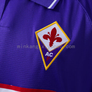 Camiseta Fiorentina 1998 Retro Local Manga Larga - detalle logo sponsor principal Nintendo
