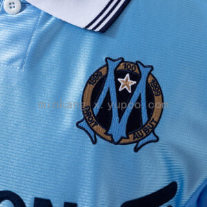 Camiseta Olympique de Marseille 1999 Retro Local - detalle franjas hombro