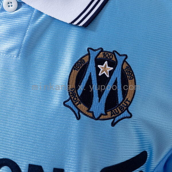 Camiseta Olympique de Marseille 1999 Retro Local - detalle franjas hombro