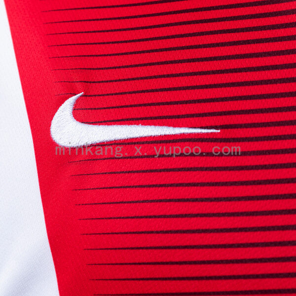 Camiseta AS Monaco 1990 Retro Local - detalle franja lateral