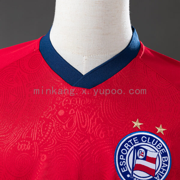 Camiseta Esporte Clube Bahia Actual Arquero — detalle patrón de la tela