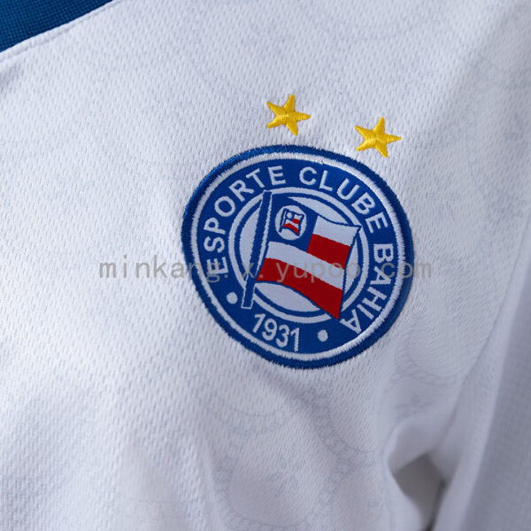 Camiseta Bahia 2024/25 Visita Mujer — detalle cuello y manga