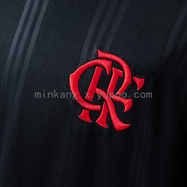 Camiseta Flamengo 1990 Retro Visita Manga Larga — detalle cuello y franjas