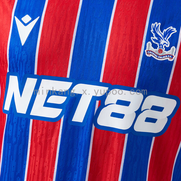 Camiseta Crystal Palace 2023/24 Local Versión Jugador - detalle cuello y manga