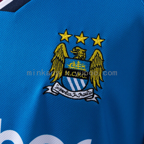 Camiseta Manchester City 1997/98 Retro Local - vista de la manga con patrón Kappa