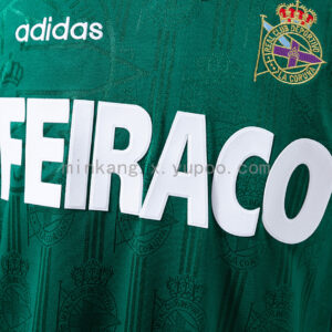 Camiseta Deportivo La Coruña 1994 Retro Local Manga Larga — detalle patrón tejido