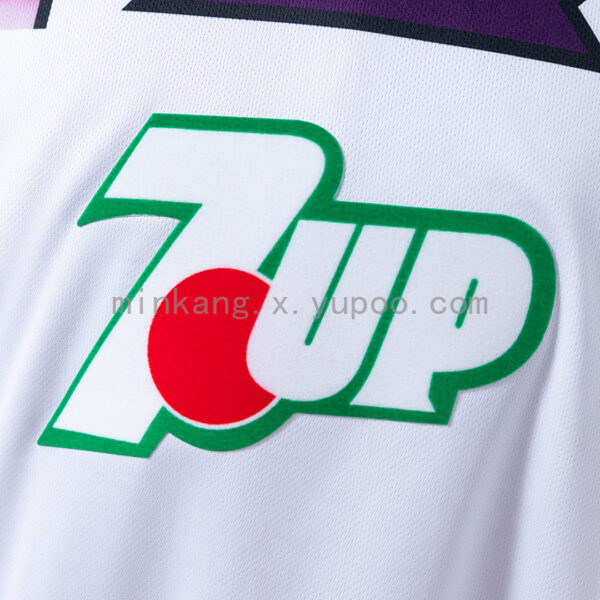 Camiseta Fiorentina 1996 Retro Visita Manga Larga - detalle inferior y costuras
