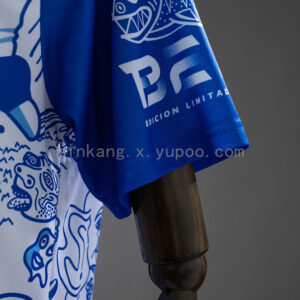 Camiseta Club Deportivo Tenerife 2023/24 Edición Especial — detalle del texto 'CORAZÓN' y elementos inferiores
