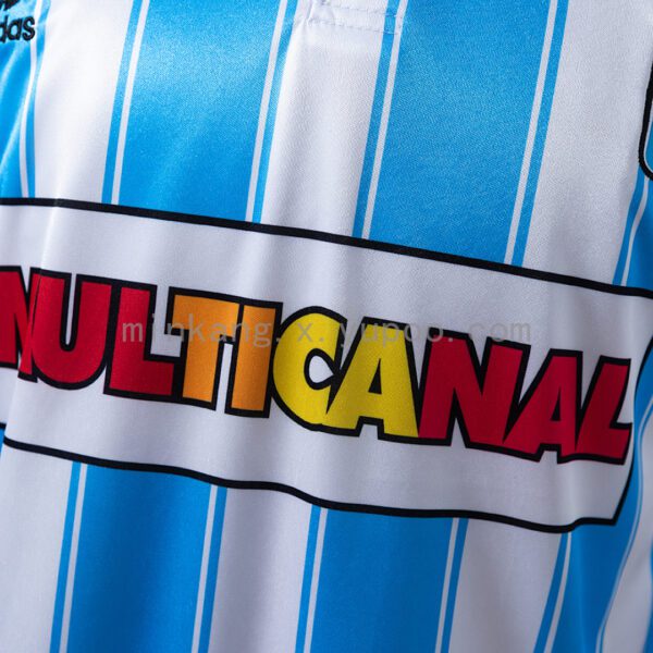 Camiseta Racing Club 1995 Retro Local - detalle franjas celestes y blancas
