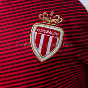 Camiseta AS Monaco 1990 Retro Local - detalle manga