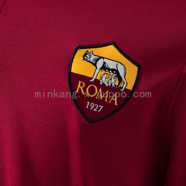 Camiseta AS Roma 1927 Retro Local - detalle puño de manga