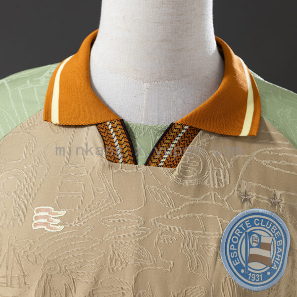 Camiseta Bahia 2024 Local — detalle manga y patrón