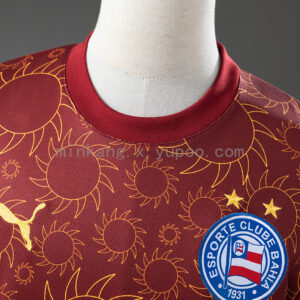 Camiseta Esporte Clube Bahia 2023/24 Tercera — detalle patrón de soles