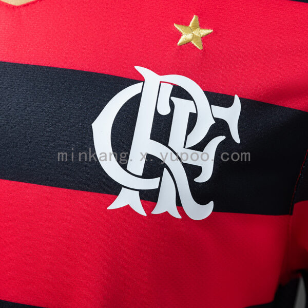 Camiseta Flamengo 2009/10 Retro Local — detalle cuello en V