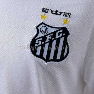 Camiseta Santos 2019 Local Retro — detalle Nike y hombro