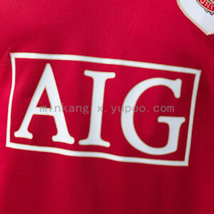 Camiseta Manchester United 2006/07 Retro Local Manga Larga - detalle