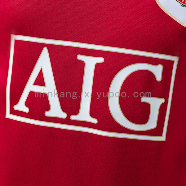 Camiseta Manchester United 2006/07 Retro Local Version Jugador - detalle manga