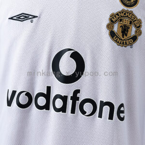 Camiseta Manchester United 2001/02 Retro Aniversario Manga Larga - detalle cuello polo