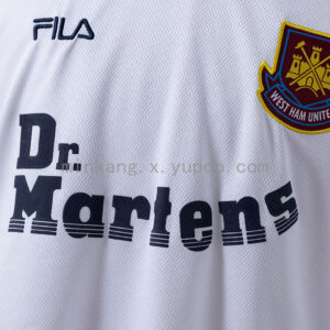 Camiseta West Ham United 1999/2000 Visita Retro - detalle tejido