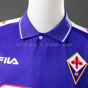 Camiseta Fiorentina 1998 Retro Local - detalle del cuello y hombro