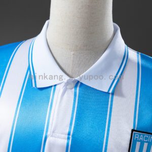 Camiseta Racing Club 1995 Retro Local - detalle manga y franjas negras