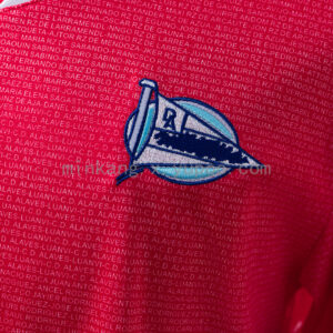Camiseta Deportivo Alavés 2000/01 Retro Tercera — detalle tejido con nombres