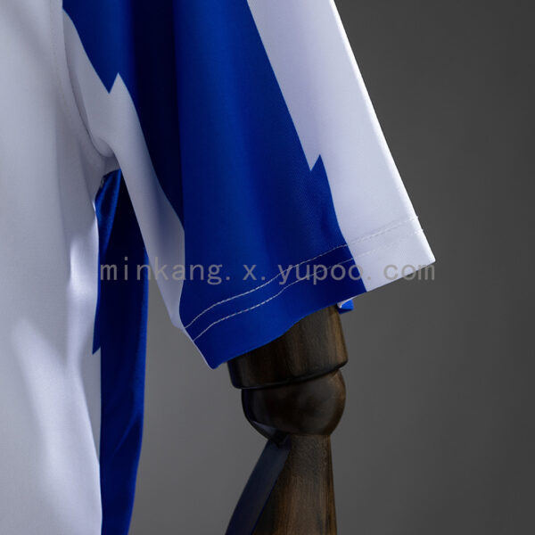 Camiseta Deportivo Alavés 2000/01 Retro Local — detalle del estampado de rayas