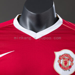 Camiseta Manchester United 2006/07 Retro Local Manga Larga - detalle