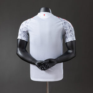 Camiseta Manchester United 1990/92 Visita Retro - detalle del cuello y franjas rojas