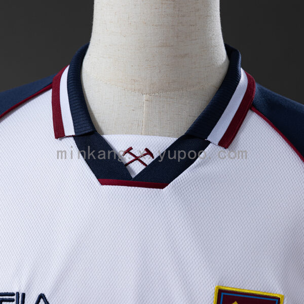 Camiseta West Ham United 1999/2000 Visita Retro - detalle lateral