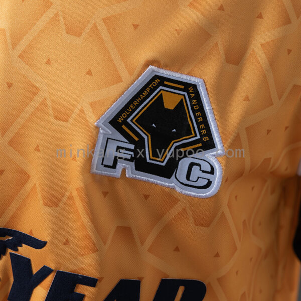 Camiseta Wolverhampton Wanderers 1996/97 Retro Local - detalle manga