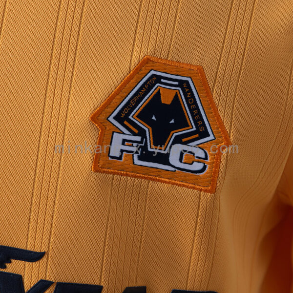 Camiseta Wolves 1988/89 Retro Local Manga Larga - textura de la tela