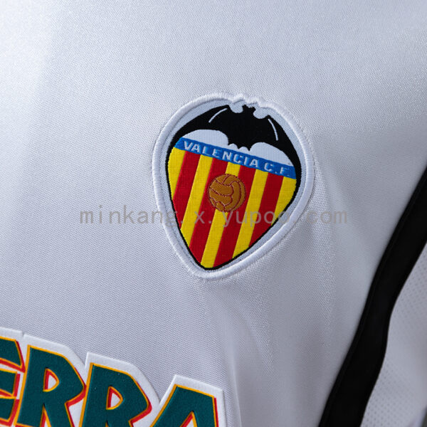 Camiseta Valencia CF 2000/01 Retro Local Manga Larga — detalle puño
