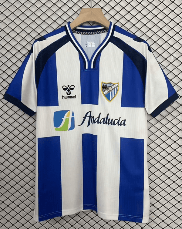 Camiseta Málaga CF 2012/13 Retro Local — detalle manga